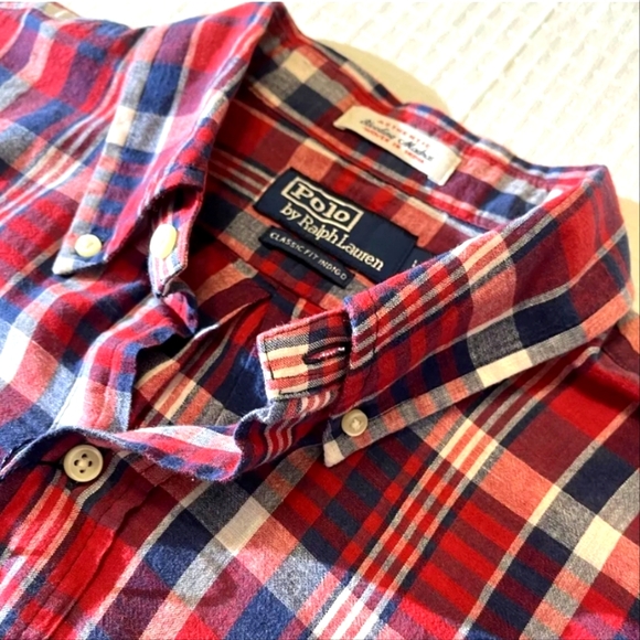 NWT Men's Ralph Lauren Polo Madras Classic-fit Popover Shirt - Picture 7 of 12
